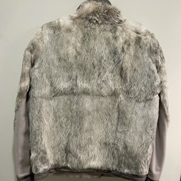 Helmut Lang Grey Rabbit/Leather Reversible Jacket - Picture 5 of 16